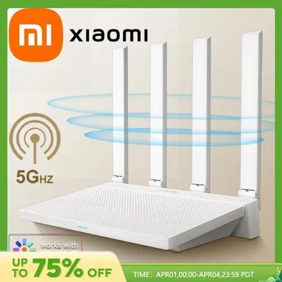 [Taxa Inclusa/Moedas] Roteador Xiaomi AX3000T 2.4GHz&5GHz 1.3GHz CPU 2X2 160MHz WAN LAN LED Conexão NFC