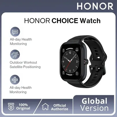 Saindo por R$ 184,22: (App/Taxa Inclusa / Moedas)Smartwatch Honor Choice Watch Display Amoled, Chamada Bluetooth, 120 Modos | Pelando
