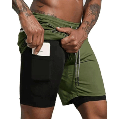[APP/Taxa Inclusa] - Short de Treino Masculino com Bolso Invisível