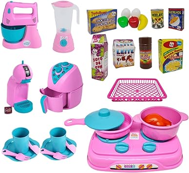 Brinquedo Infantil Kit 30 Peças Cozinha com Comidinhas