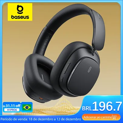 Fone de ouvido sem fio Baseus H1 Pro híbrido-48dB com cancelamento de ruído ativo