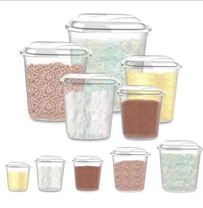 Kit Porta Mantimentos Com 5 Peças Transparente Uninjet