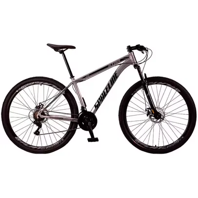 Saindo por R$ 779: Bicicleta Aro 29 Spaceline Star 21 Marchas, Quadro de Alumínio e Freio a Disco - Prata/Preto | Pelando