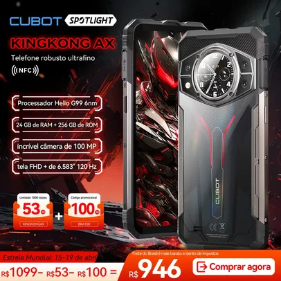 Cubot KINGKONG AX - 24GB de RAM (12GB + 12GB estendidos), 256 GB de ROM