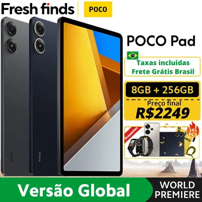 [Do Brasil] Tablet POCO Pad 8GB 256GB Snapdragon 7s