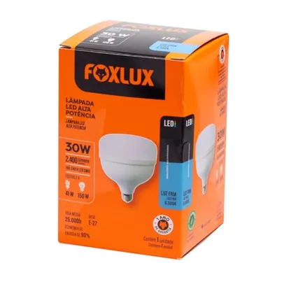 [+Por- R$9.2 ] Foxlux Lâmpada LED de Alta Potência 30W 6500K Bivolt
