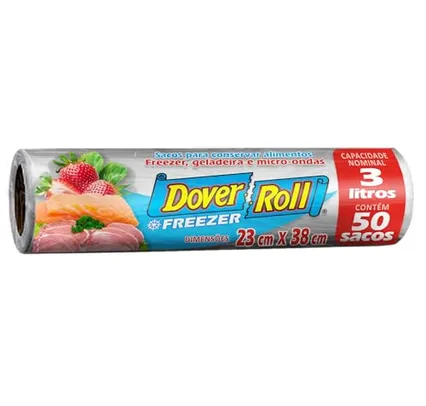 [REC +Por- R$6.9] Freezer-Roll Saco Para Alimentos 3 Litros Transparente Rolo Com 50 Sacos Cada