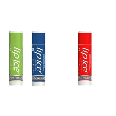 [+ por - R$8,7] Kit 3 unidades Lip Ice Kit Protetor Labial One Coco Fps 15 Transparente