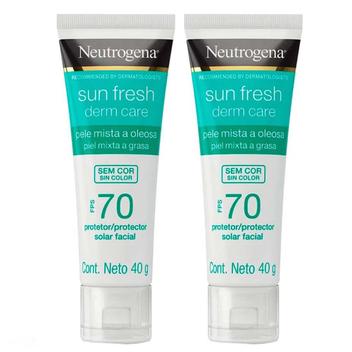 Neutrogena Protetor Solar Facial Sun Fresh Derm Care FPS70 40g Kit - 2 unidades - Protetor Solar Facial