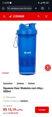 Coqueteleira Oxer Shakeira com Alça - 500ml