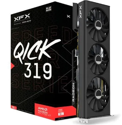Placa de Vídeo XFX AMD Radeon RX 7700 XT Speedster, 12GB, GDDR6, FSR, Ray Tracing, RX-77TQICKB9