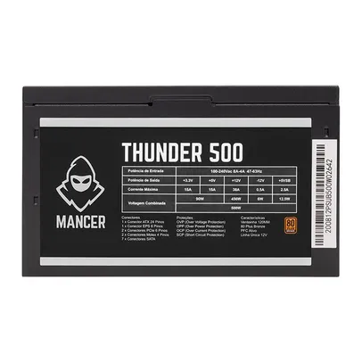Fonte Mancer Thunder 500W Bronze 80 Plus, MCR-THR500-BL01 [PIX]