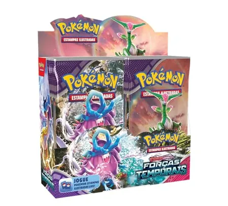 Box Display Pokémon Tcg Escarlate E Violeta 5 Forcas Temporais, Cor: Estampado - Copag
