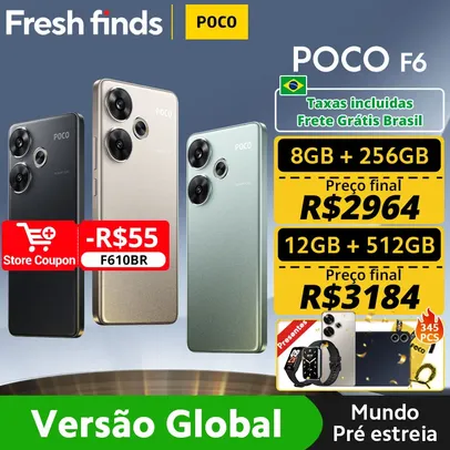 [Do Brasil] Smartphone POCO F6 8GB 256GB