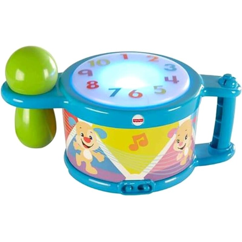 Brinquedo Fisher-Price Aprender e Brincar, Tambor com Música e Efeito Sonoro