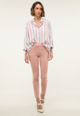 Calça Sarja Sawary Skinny Color Rosa