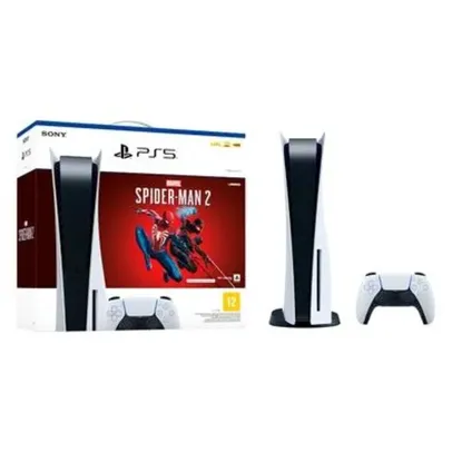 Saindo por R$ 3599,99: Console Playstation 5 Sony, SSD 825GB, Controle sem fio DualSense, Com Mídia Física + Jogo Marvels Spider-Man 2 - 1000037788 | Pelando