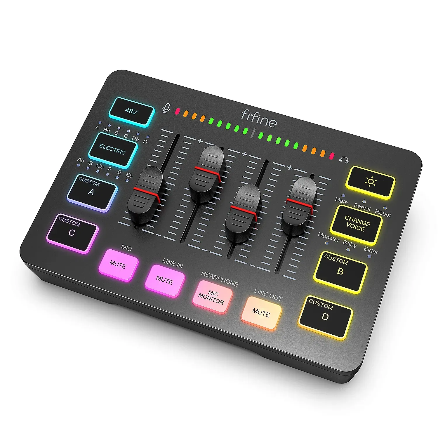 Mixer de áudio para jogos, RGB, 4 canais com interface de microfone XLR - VALOR JA COM IMPOSTO.