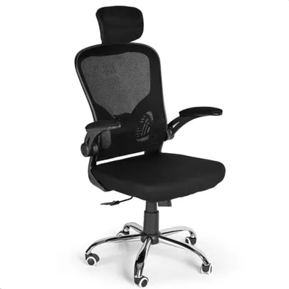 Saindo por R$ 499,9: Cadeira De Escritorio Presidente Giratória Ergonômica Mesh P310 com Base Metal Cromado e Rodizios em Silicone | Pelando