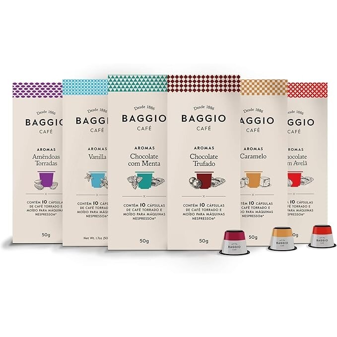 Kit de Cápsulas de Café Experience Baggio Café Compatível com Nespresso - 60 Cápsulas