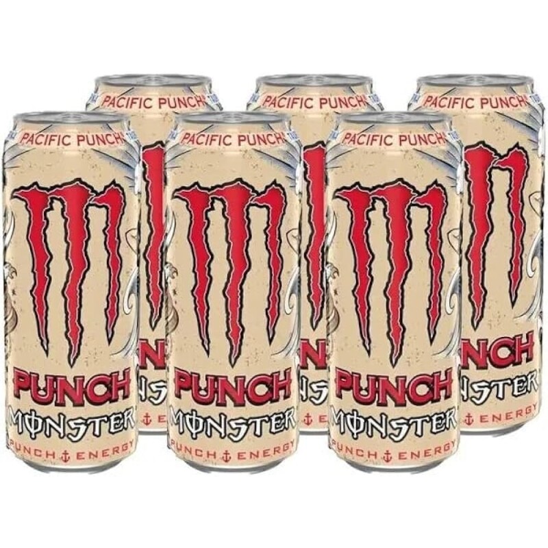 Pack de Energético Monster Pacific Punch lata 473ml - 6 unidades