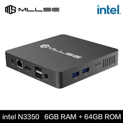 Mini PC MLLSE Intel Celeron, CPU N3350, 6 GB de RAM, ROM 64 GB, USB 3.0, Win10, WiFi, Bluetooth 4.2, Computador Portátil Desktop