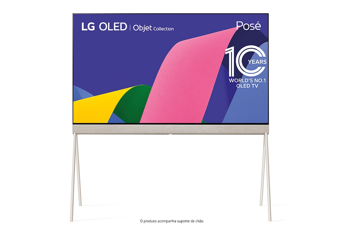 Smart TV LG OLED Evo Objet Collection Posé 55'' 4K 120Hz Design 360 Suporte de Chão Acabamento tecido 55LX1QPSA
