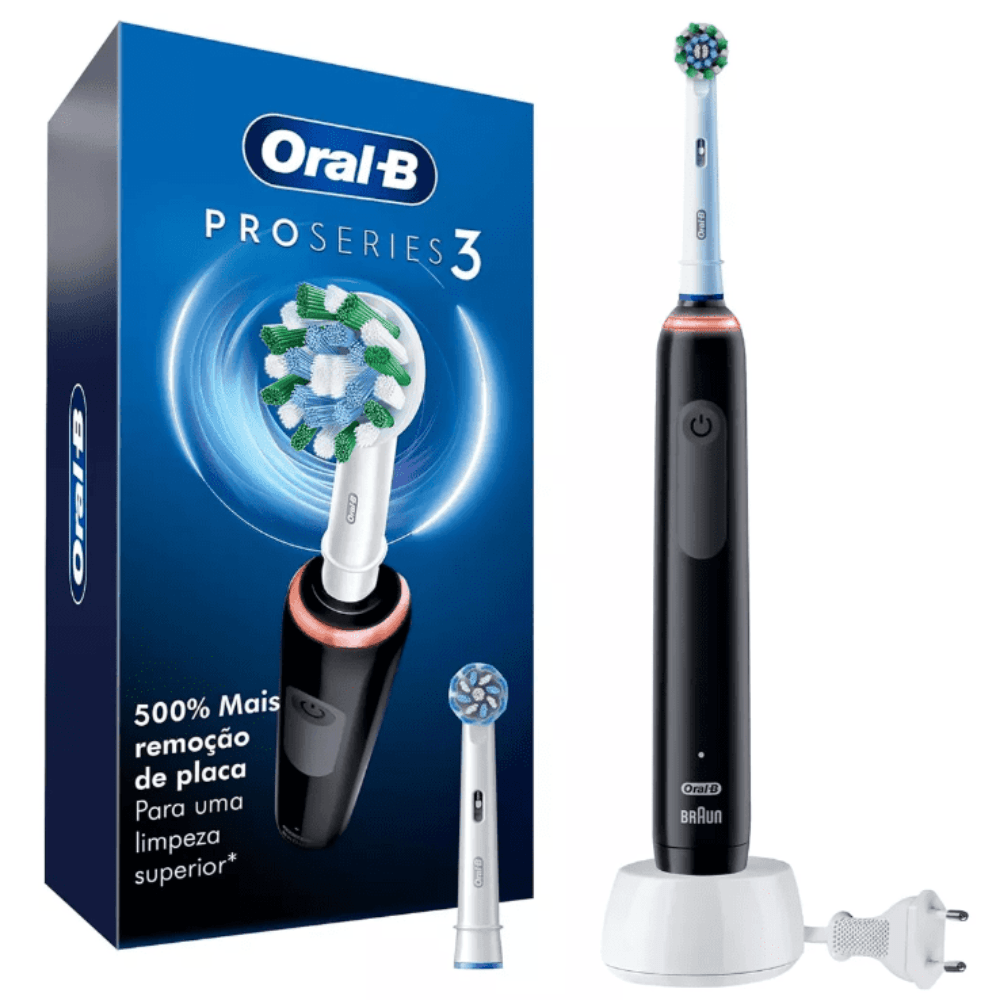 Escova de Dentes Elétrica Pro Series 3 Oral-B Bivolt + Refil Sensi Ultrafino