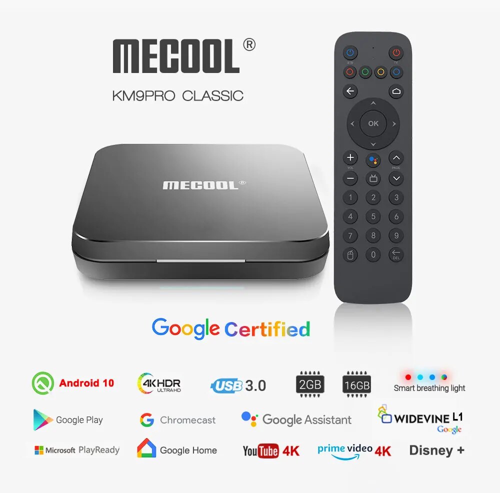 TV Box Mecool KM9 Pro Certificado Google Amlogic S905x2 Android 10.0 2GB/16GB 4K HDR