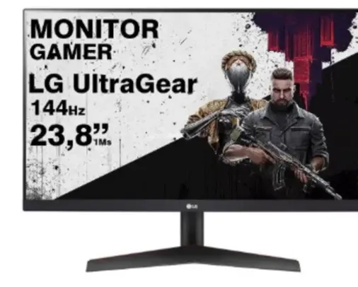 Monitor Gamer 144Hz 1ms LG Ultragear Fhd 23,8 HDR Freesync HDMI DP IPS HDR Freesync Premium Preto - 24GN60R-B