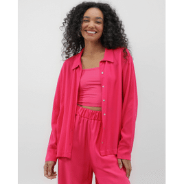 Camisa feminina de viscose básica rosa - Rosa Pink | Pool Basics by
