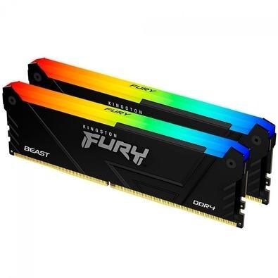 Memória Ram Kingston Fury Beast RGB 32GB (2x16GB) 3600MHz DDR4 CL17 - KF436C18BB2AK2/32