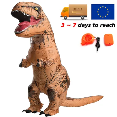 T Rex Dinosaur Roupa Inflável para Crianças e Adultos