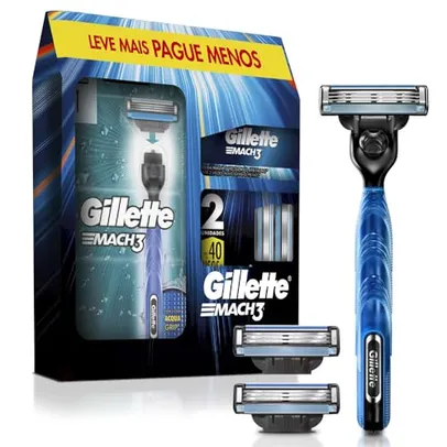 Saindo por R$ 20,99: Kit Gillette Mach3 Aparelho de Barbear 1 Ud + Cargas 3 Uds | Pelando