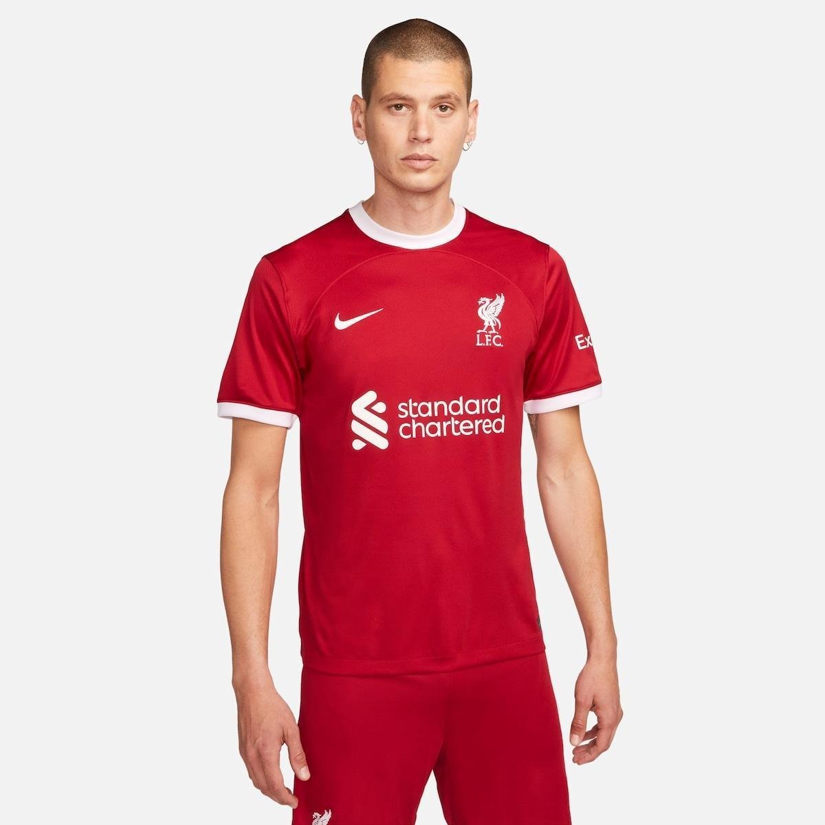 Camisa Nike Liverpool I 2023/24 Torcedor Pro Masculina TAM P