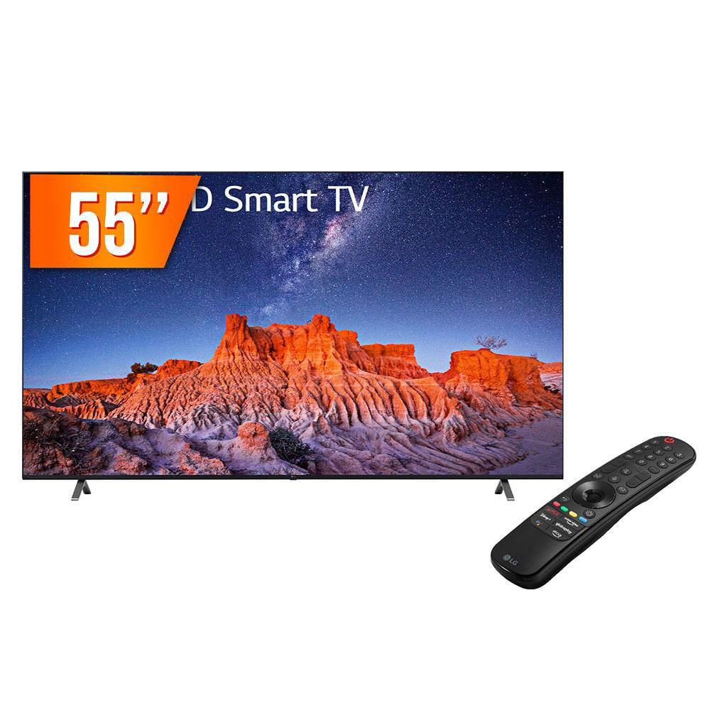 Smart TV LED 55" Ultra HD 4K LG WI-FI Bluetooth HDR Thinq AI - 55UQ801C0SB