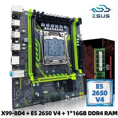 Saindo por R$ 266: ZSUS-X99 Motherboard Kit, Xeon E5 2650 V4 (imposto incluso) | Pelando