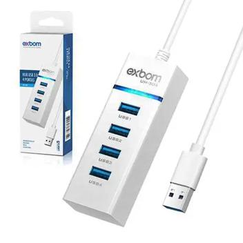 Hub USB 3.0 Exbom UH-30A 5.0 Gbps 4 Portas Alta Velocidade