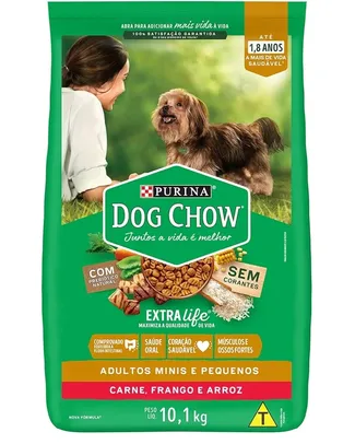 [ Rec ] Purina Dog Chow Ração Cães Adultos Pequenos Dog Chow Carne E Frango 10Kg
