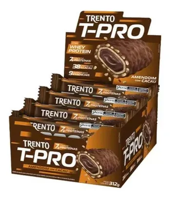 (12 un) Chocolate Trento T-pro 7g Whey Protein Amendoim 12x26g