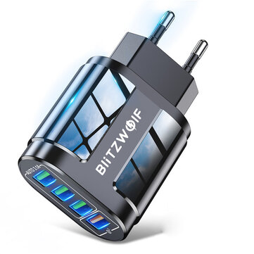 Carregador Rápido BlitzWolf BK-385 48W 4 Portas USB QC 3.0