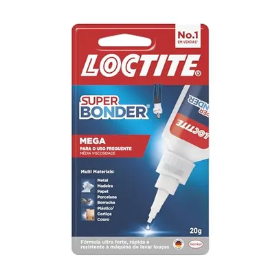 [+por- R$7,16]Cola Loctite Super Bonder Mega, Cola instantânea para Reparos 20g