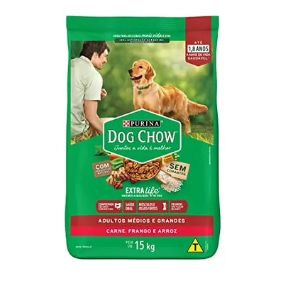 [ Rec ] Purina Nestlé Dog Chow Ração Seca Para Cães Adultos Frango E Arroz 15Kg