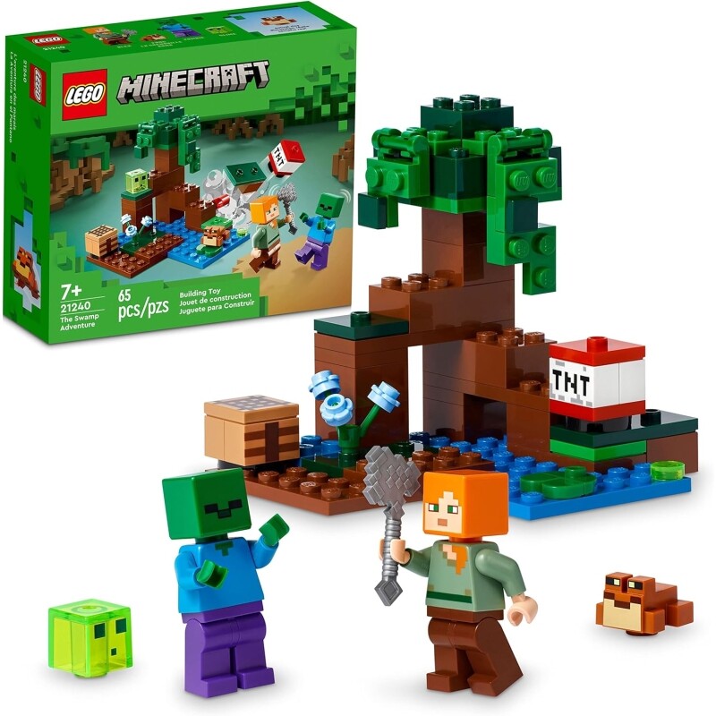 Conjunto de Construção Lego Minecraft A Aventura no Pântano 21240 (65 Peças)