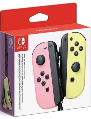 Controle Sem Fio Nintendo Switch Joy-Con Rosa E Amarelo Pastel - HBCAJAVAF