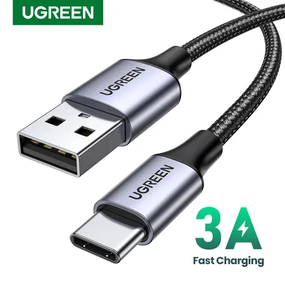 Saindo por R$ 20: [Frete grátis]Cabo UGREEN USB Tipo C Cabo de carregamento rápido de dados, 3A, 18W, apto para Xiao | Pelando