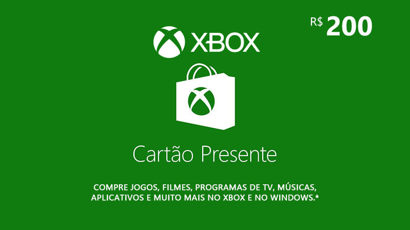 Xbox - Cartão Presente Digital 200 Reais - PC - Compre na Nuuvem