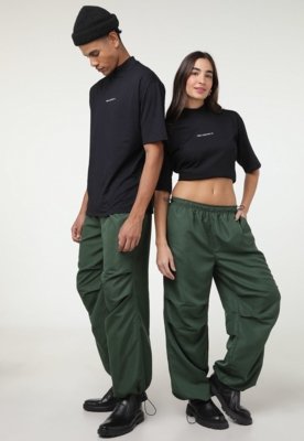 Calça Forever 21 Jogger Parachute Verde