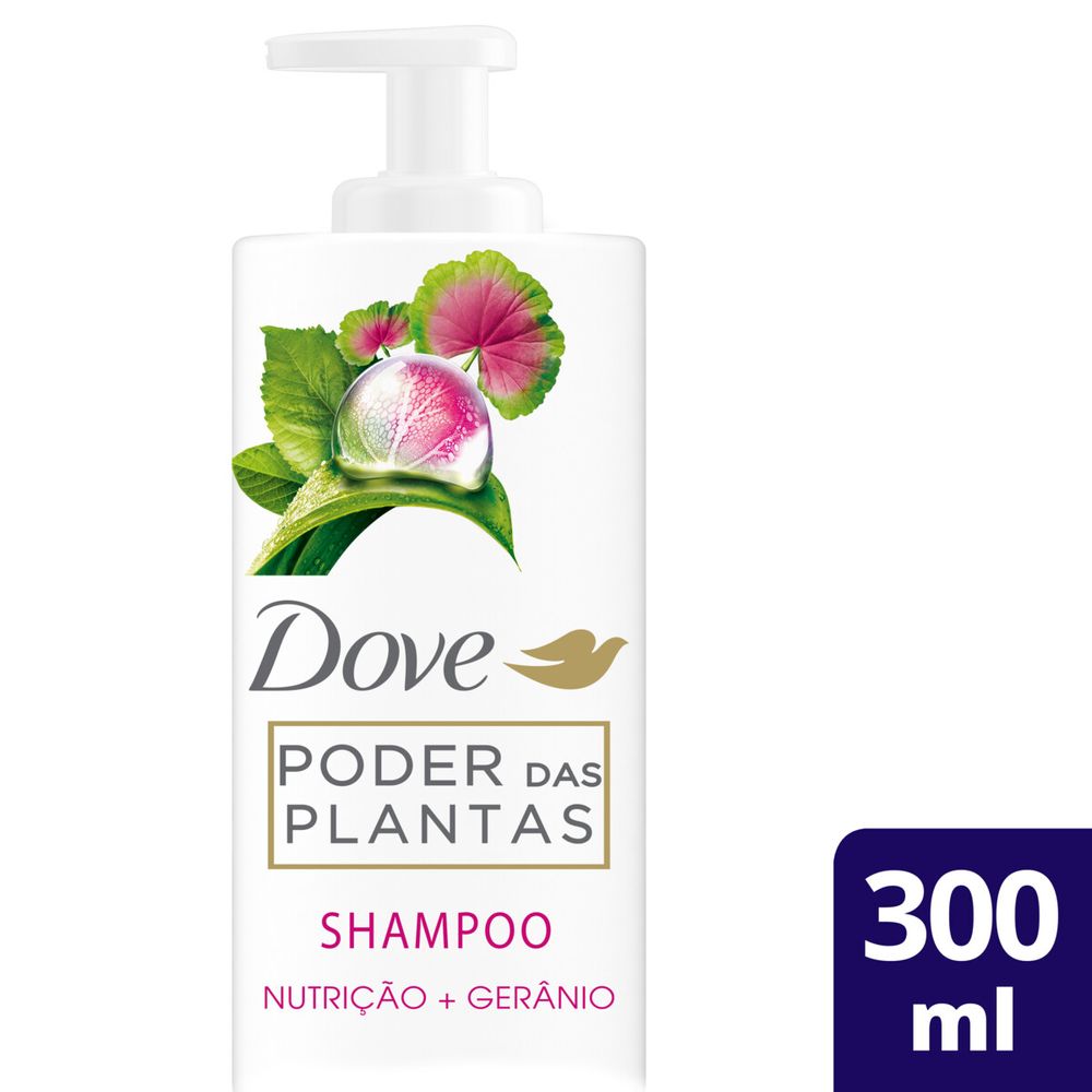 Shampoo Dove Poder Das Plantas Nutrição+gerânio 300ml