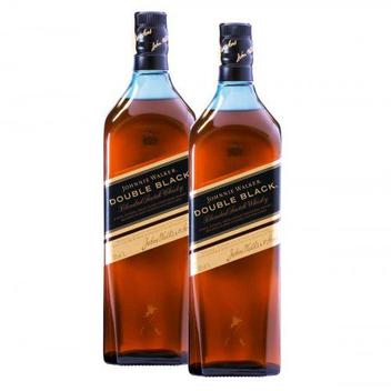 Kit com 2 Unidades Whisky Escocês Johnnie Walker Double Black 1L